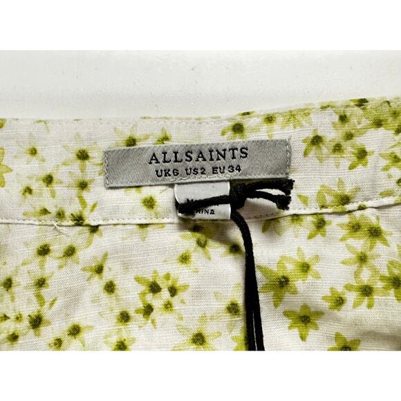 NWT AllSaints Frida Amanzi Skirt Sz 2 in Lime Green - Picture 4 of 9